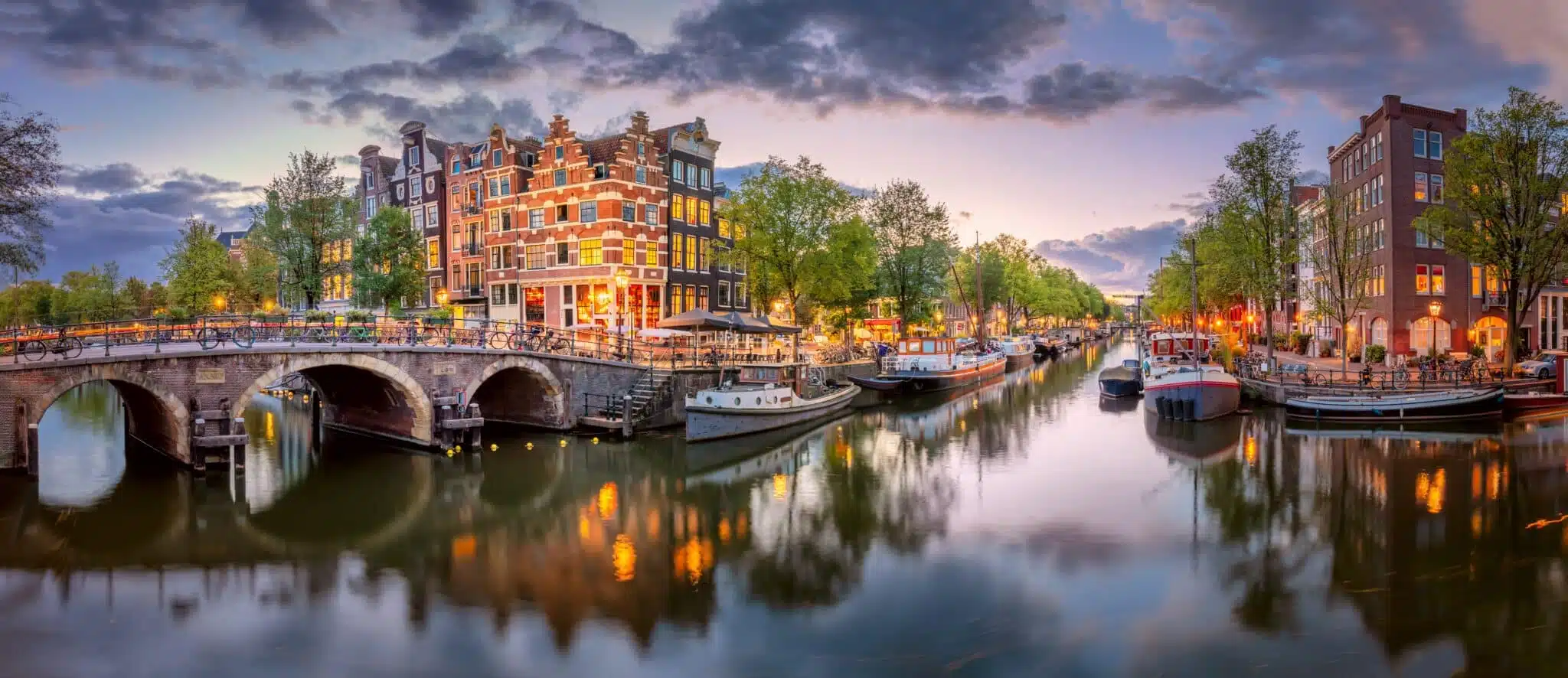 Vue panoramique du centre ville d'Amsterdam