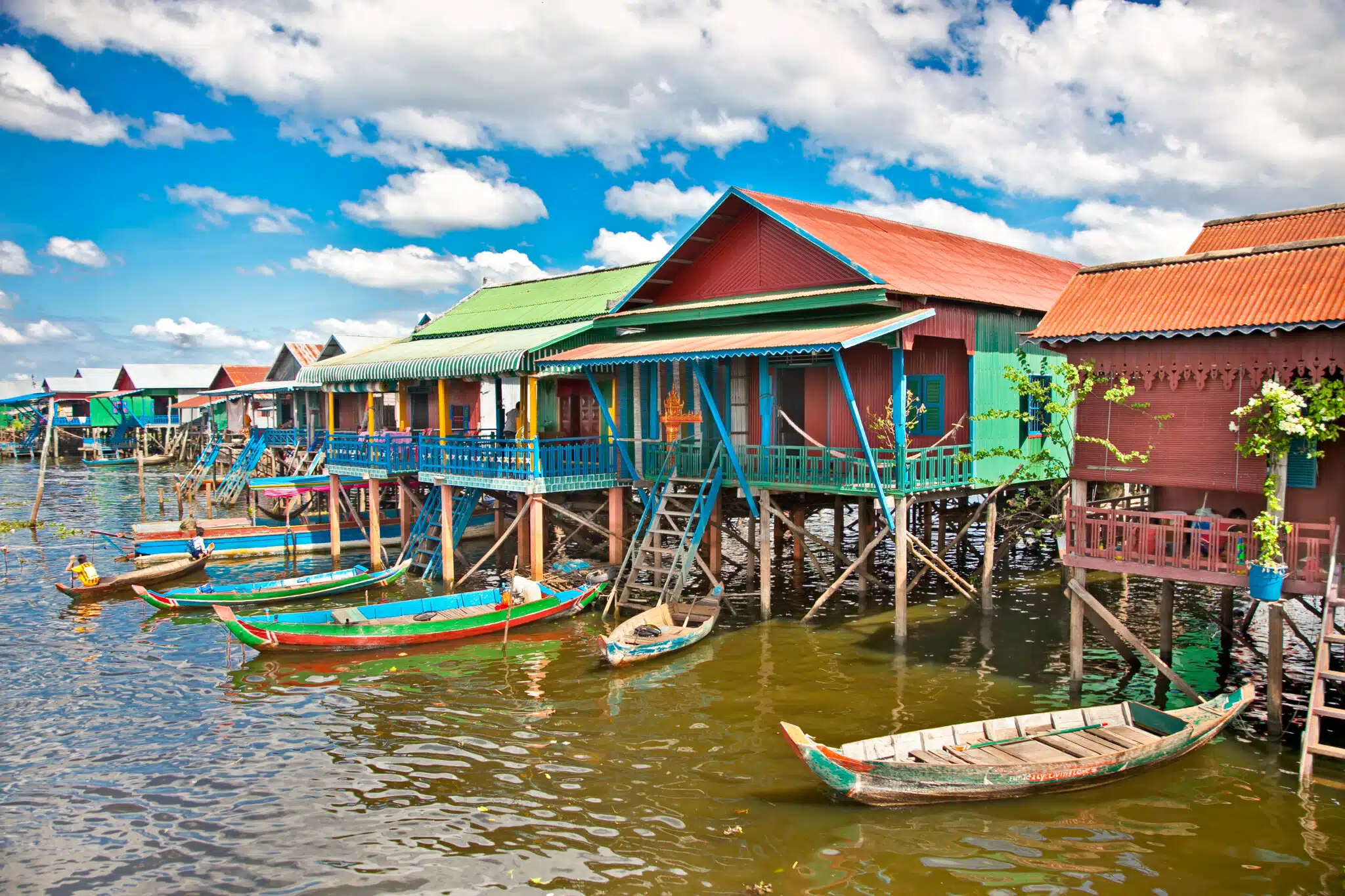 Lac Tonle Sap et son village flottant au Cambodge