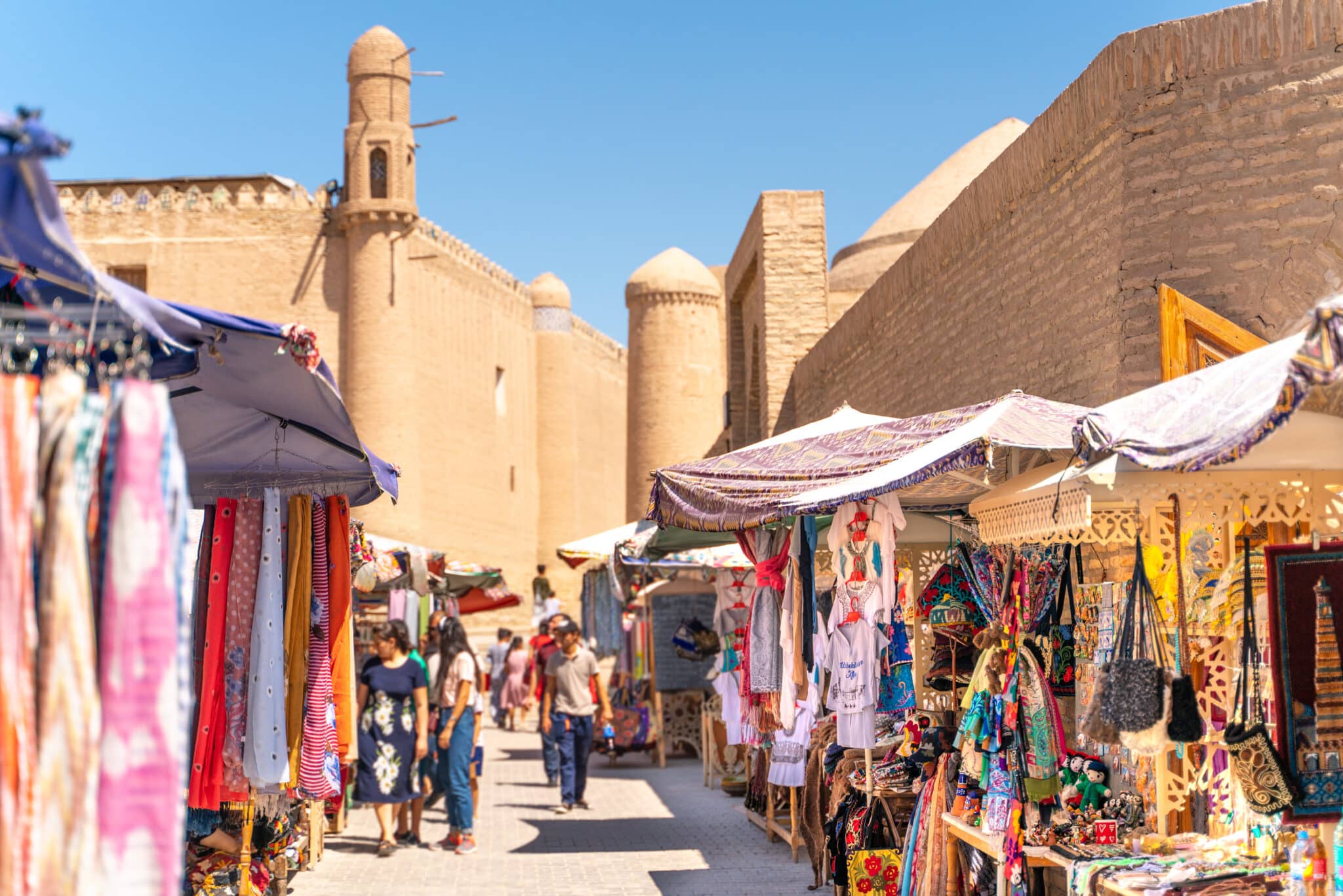 Rue du bazar à Khiva