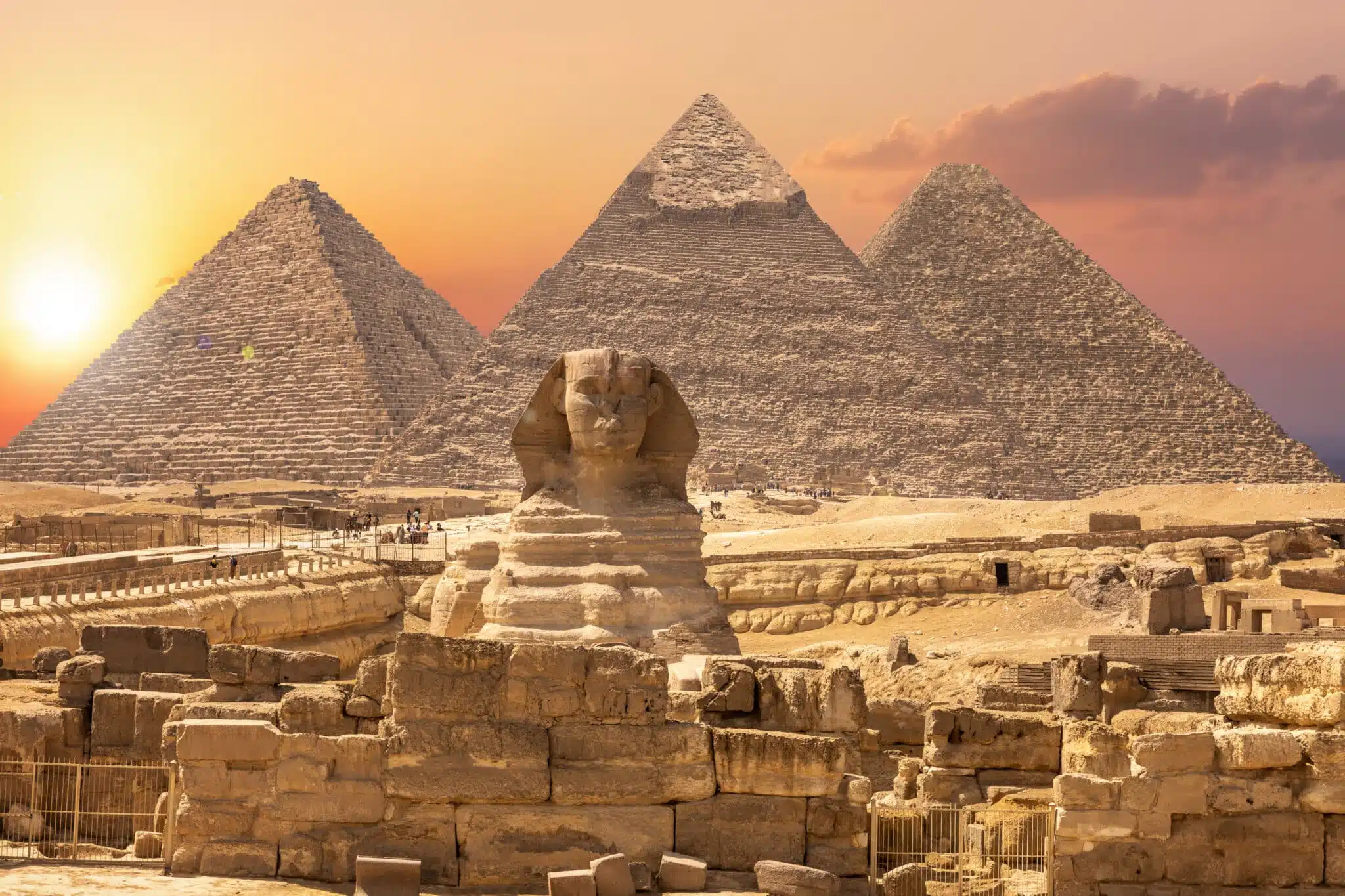 Sphynx et pyramides d'Égypte